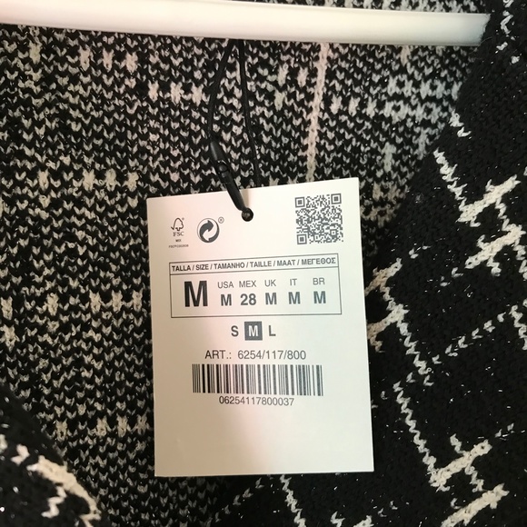 NWT Zara Metallic Sweater Jacket Cardigan with Jeweled Buttons - Picture 15 of 16